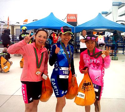 ★和枝さん!真由子さん！かずこさん！完走おめでとうございます!!★青トラ3人娘がゆく「IRONMAN70.3セントレア知多半島ジャパン」★